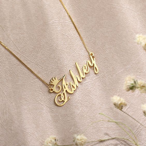 Gold Plated Name Pendant Crown TheSassyTrunk.in
