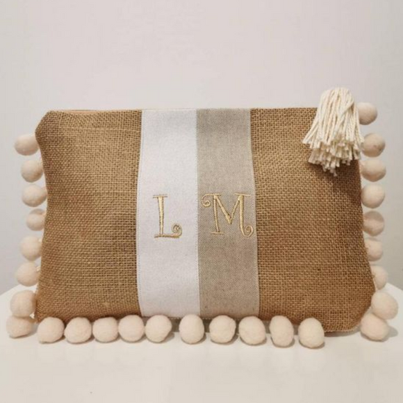 Cream Personalized Clutch
