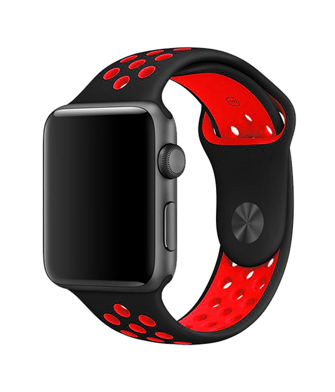 Black and Neon Red Apple watch Strap (42-44 MM) - Main Image